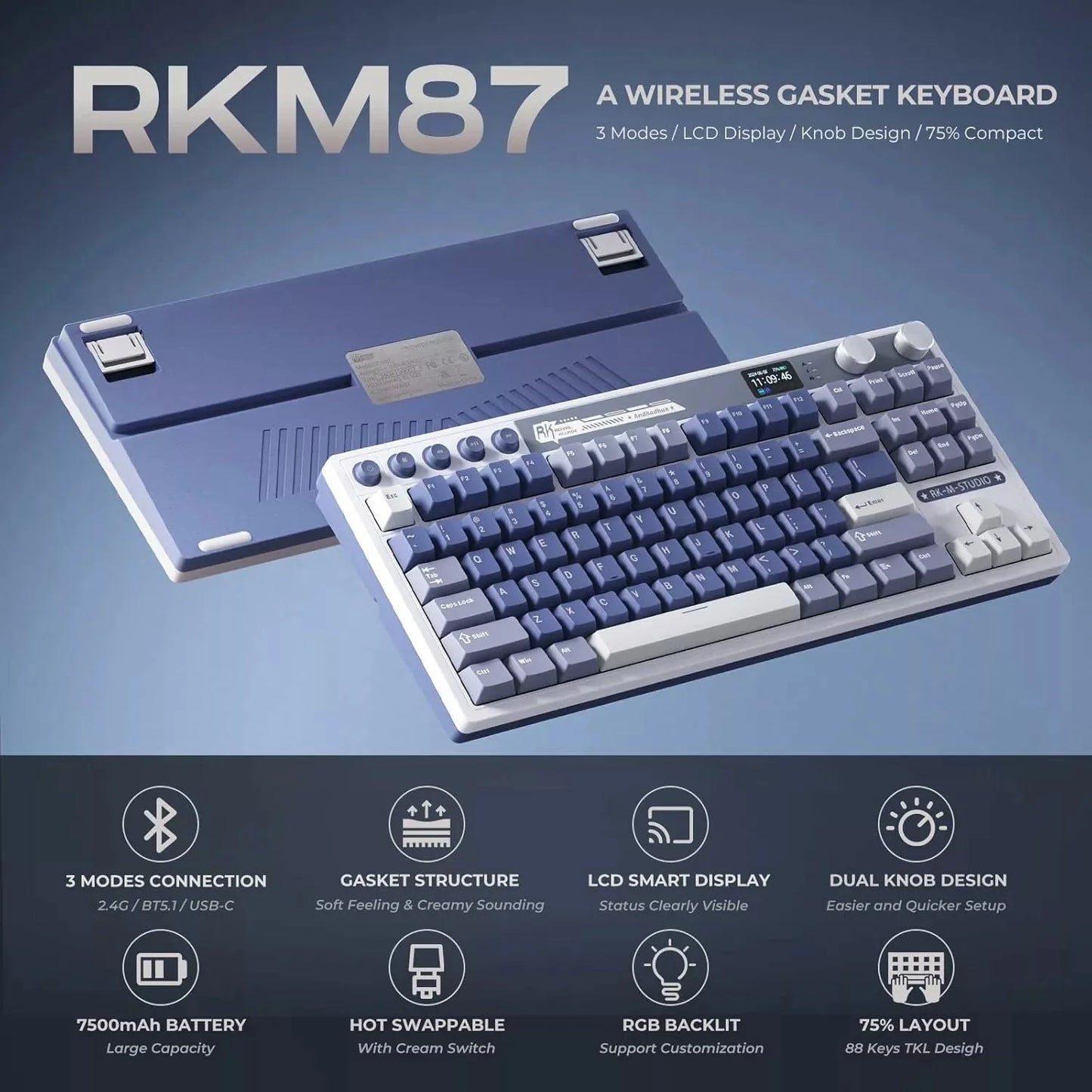 Royal Kludge RK M87 Mechanical Keyboard  Microcenter India
