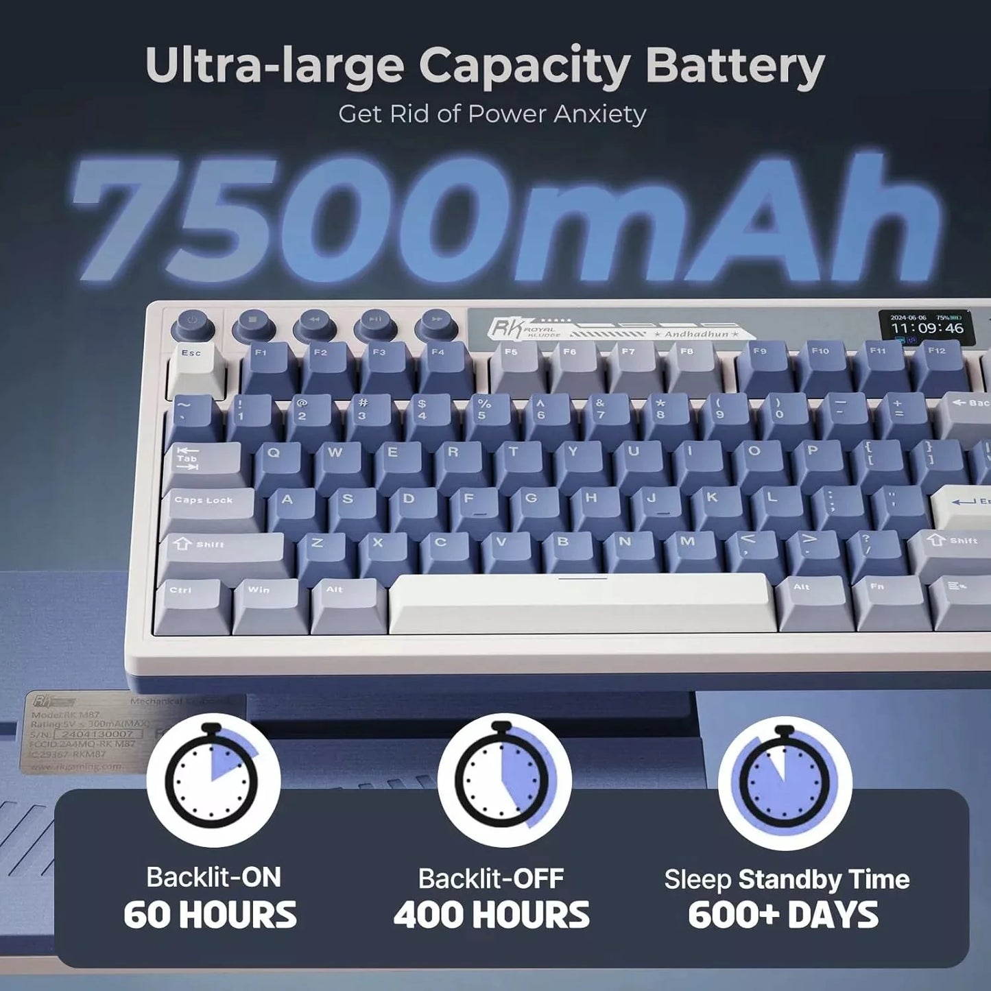 Royal Kludge RK M87 Mechanical Keyboard  Microcenter India